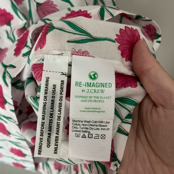 J. Crew Pink Floral Ruffle Top 100% Cotton Size Small - Picture 4 of 8